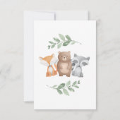Virtual Baby shower Woodland Eucalyptus Green Kaart (Achterkant)
