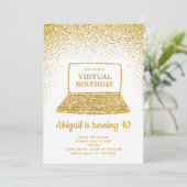 Virtual Birthday Invitation, Quarantine Birthday Kaart (Staand voorkant)