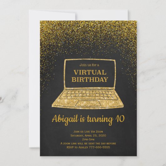 Virtual Birthday Invitation, sociale afstand Kaart (Voorkant)