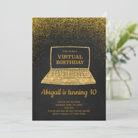 Virtual Birthday Invitation, sociale afstand Kaart (Staand voorkant)