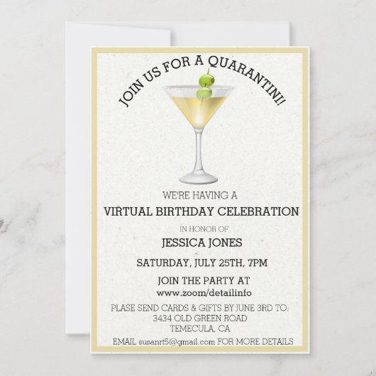 Virtual Birthday Party (Virtuele verjaardagspartij Kaart (Voorkant)