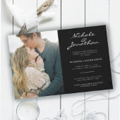 Virtual Black and White Online Photo Wedding Kaart