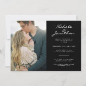 Virtual Black and White Online Photo Wedding Kaart (Voorkant)