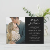 Virtual Black and White Online Photo Wedding Kaart (Staand voorkant)