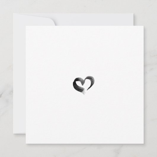 Virtual Black White Floral Wedding Kaart (Achterkant)