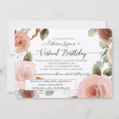 Virtual Blush Floral Waterverf Wreatday Kaart (Voorkant)