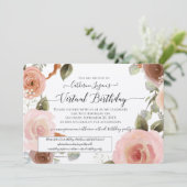 Virtual Blush Floral Waterverf Wreatday Kaart (Staand voorkant)