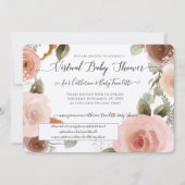 Virtual Blush Pink Floral Wreate Baby Girl Shower Kaart (Voorkant)