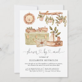 Virtual Boho Baby shower per Mail Invitation Kaart