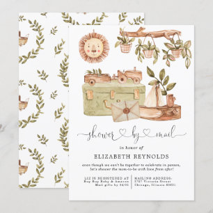 Virtual Boho Baby shower per Mail Invitation Kaart
