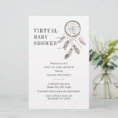 Virtual Boho Dream Catcher Baby shower Uitnodiging Briefpapier (Staand voorkant)