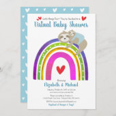 Virtual Boy Baby shower Schattigee luiaards & Boho Kaart (Voorkant / Achterkant)