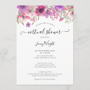 Virtual Bridal of Baby shower Waterverf Floral Kaart