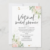 Virtual Bridal Shower Invitation Greenery & Gold Kaart (Voorkant)