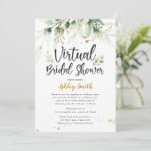 Virtual Bridal Shower Invitation Greenery Shower Kaart (Staand voorkant)