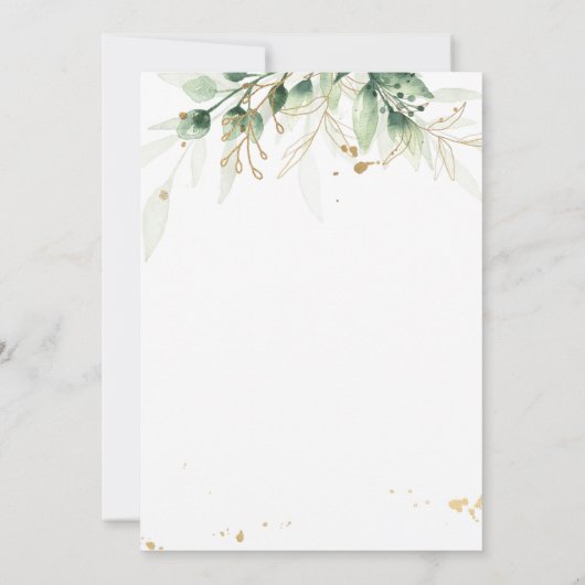 Virtual Bridal Shower Invitation Greenery Shower Kaart (Achterkant)