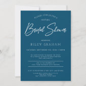 Virtual Bridal Shower Invitation Navy Kaart (Voorkant)