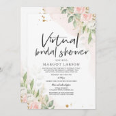 Virtual Bridal Shower Uitnodiging Groen & Goud (Voorkant / Achterkant)