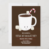 Virtual Christmas Party Hot Chocolate Brown Kaart (Voorkant)