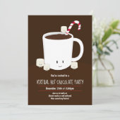 Virtual Christmas Party Hot Chocolate Brown Kaart (Staand voorkant)