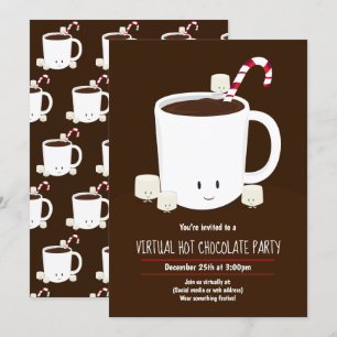 Virtual Christmas Party Hot Chocolate Brown Kaart