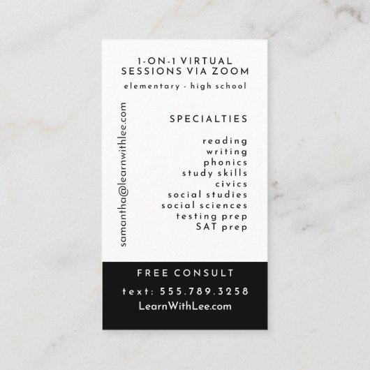 Virtual Coach-docent Visitekaartje (Achterkant)