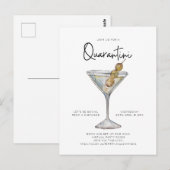 Virtual Cocktail Party Quaratini Social Distance Briefkaart (Voorkant / Achterkant)