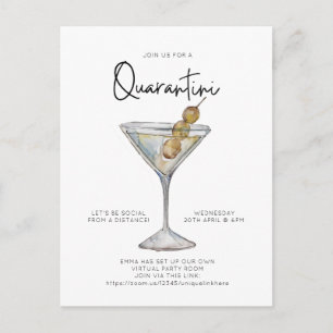 Virtual Cocktail Party Quaratini Social Distance Briefkaart