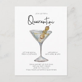 Virtual Cocktail Party Quaratini Social Distance Briefkaart