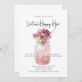 Virtual Cocktail Party Social Distance Happy Hour Kaart (Voorkant / Achterkant)