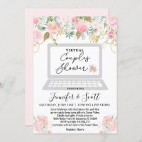 Virtual Couples Shower Floral-uitnodiging