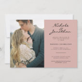 Virtual Dusty Pink Online Photo Weddenschap Kaart (Voorkant)