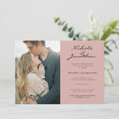 Virtual Dusty Pink Online Photo Weddenschap Kaart (Staand voorkant)