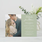 Virtual Dusty Sage Online Photo Wedding Kaart (Staand voorkant)