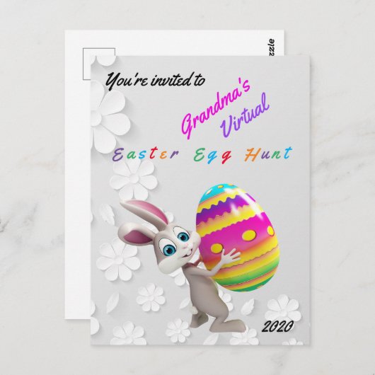 Virtual Easter Egg Hunt Briefkaart (Voorkant / Achterkant)