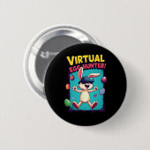 Virtual Egg Hunter - Funny Gamer Bunny Vr Easter G Ronde Button 5,7 Cm (Voorkant /achterkant)