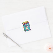 Virtual Egg Hunter - Funny Gamer Bunny VR _ Pasen Ronde Sticker (Envelop)