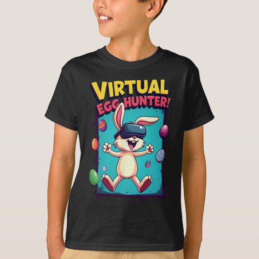 Virtual Eier Jager - Grappige Gamer Bunny Vr Pasen T-shirt (Voorkant)