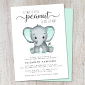 Virtual Elephant Mint Green Baby shower Kaart