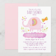 Virtual Elephant Schattige Pink Girl Baby shower