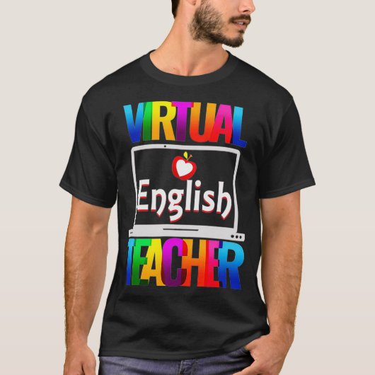 Virtual English Teacher Funny Terug naar school T-shirt (Voorkant)
