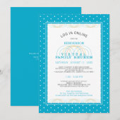 Virtual Family Reunion Connections Aqua Blue Dot Kaart (Voorkant / Achterkant)