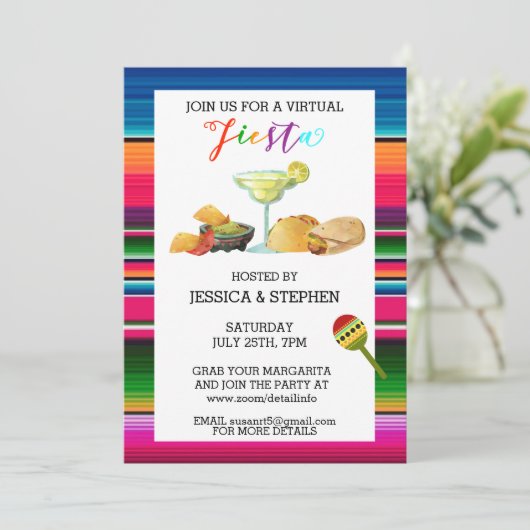 Virtual Fiesta Party Cinco de Mayo Kaart (Staand voorkant)