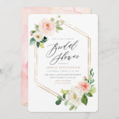 Virtual Floral Bridal Shower-uitnodiging Kaart (Voorkant / Achterkant)