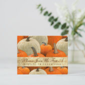 Virtual Friendsgiving Dinner Pumpkin Harvest Uitnodiging Briefkaart (Staand voorkant)