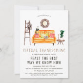 Virtual Friendsgiving Thanksgiving Dinner Party Kaart (Voorkant)