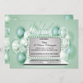 Virtual Gender Neutral Baby shower voor groene lap Kaart