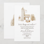 Virtual Gender Neutral Boho Nursery Mobile Baby Sh Kaart (Voorkant / Achterkant)