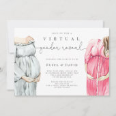 Virtual Gender Reveal Hij of zij Boho Zoom Party I Kaart (Voorkant)