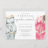Virtual Gender Reveal Hij of zij Boho Zoom Party I Kaart (Voorkant / Achterkant)